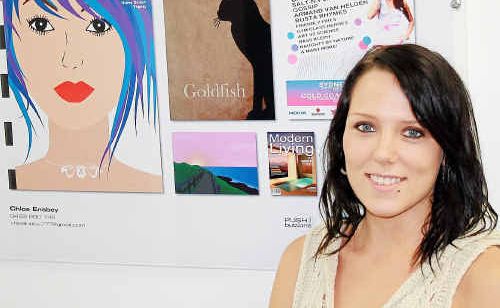 Diploma of Graphic Design student Chloe Ensbey shows off her final work at Kingscliff TAFE. Diploma of Graphic Design student Chloe Ensbey shows off her final work at Kingscliff TAFE.